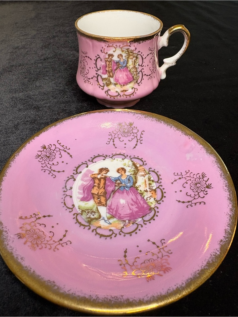 Vintage Lusterware Porcelain Demitasse Cup And Saucer - Picture 3 of 6